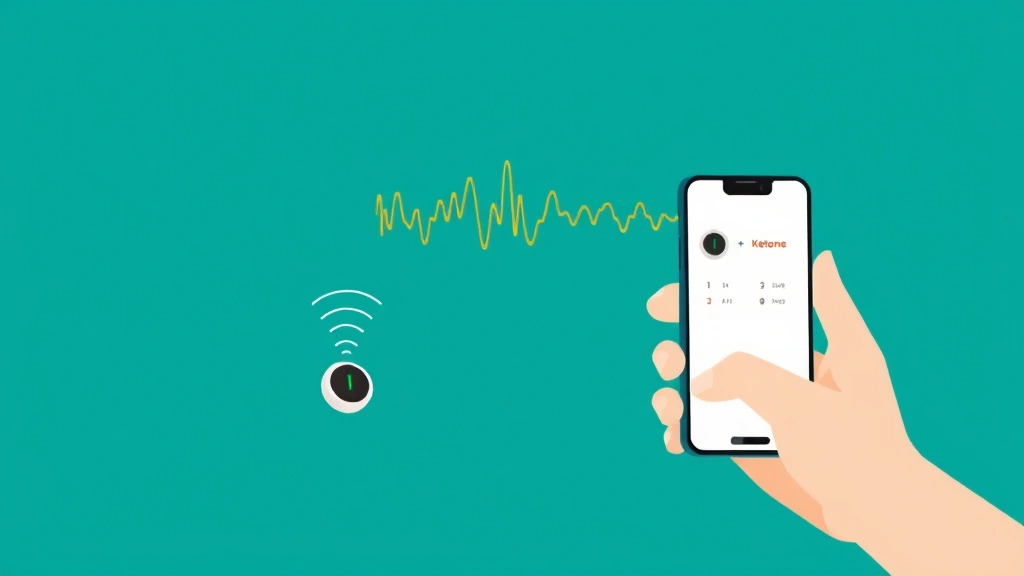 Conceptual illustration of a wearable sensor sending glucose and ketone data to a phone