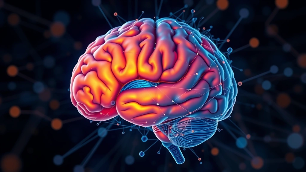 Conceptual illustration of AI mapping regional brain aging from MRI scans