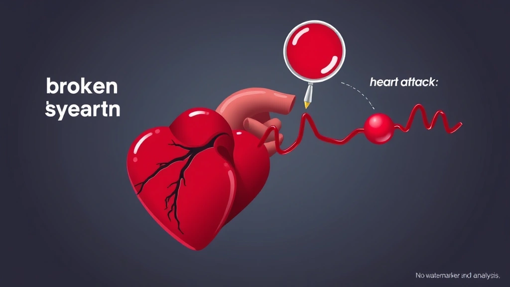 Conceptual illustration of a heart and blood biomarker analysis