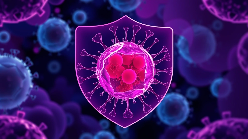 Conceptual illustration of a tumor cell shielded by surrounding cells