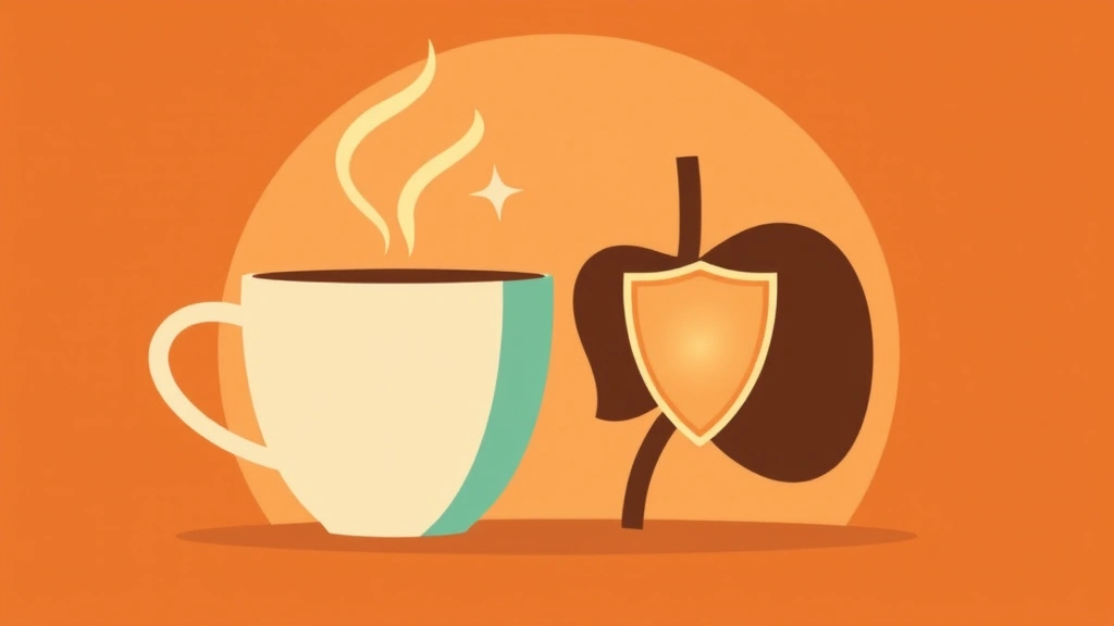 Illustration of coffee protecting the liver