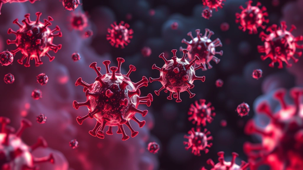 Conceptual illustration of dormant viruses reactivating during inflammation