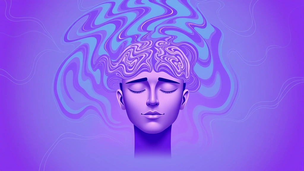 Conceptual illustration of a calm mind emerging from anxiety patterns