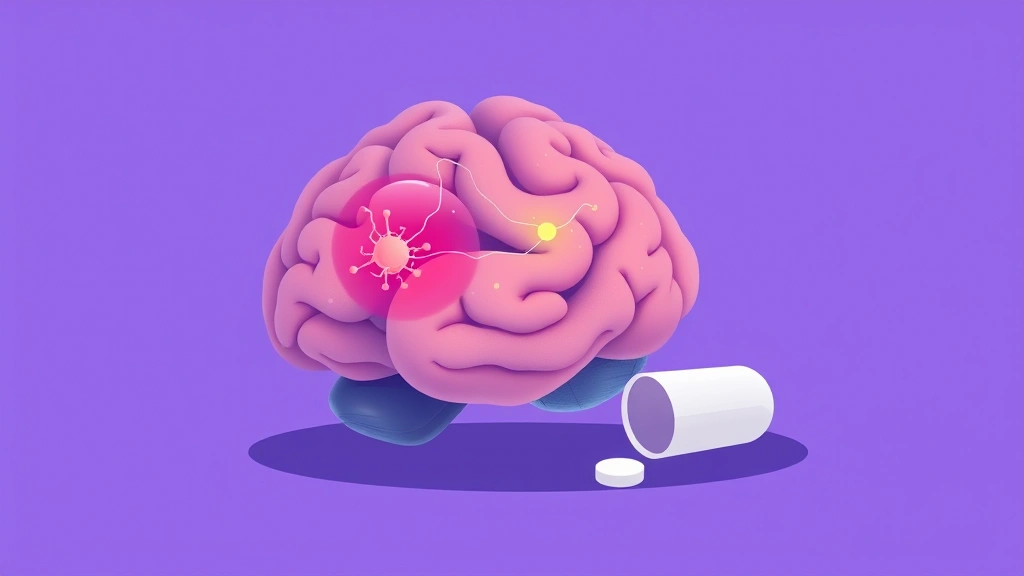 Conceptual illustration of a psychedelic medicine and calmer brain activity