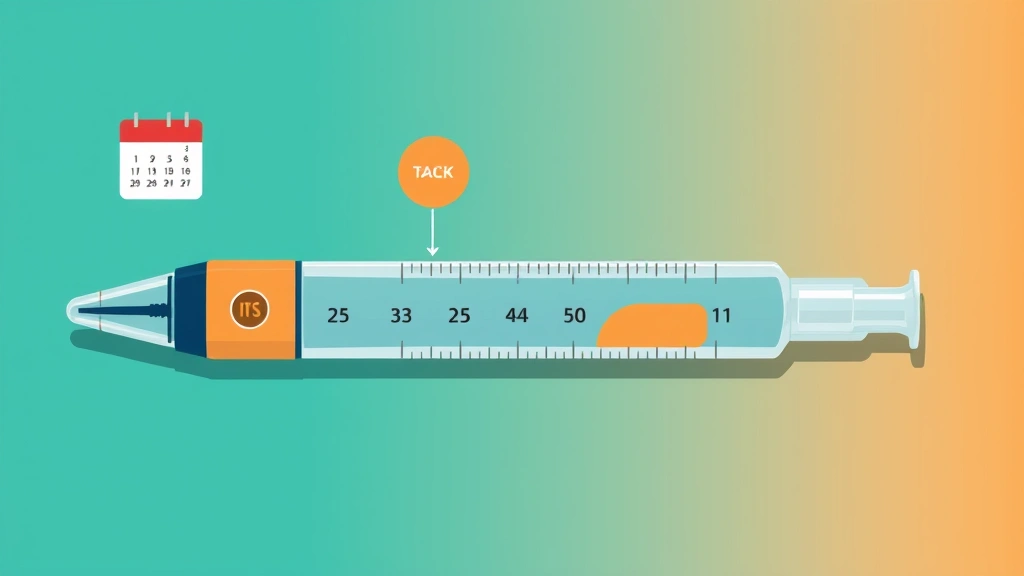 Conceptual illustration of a weekly insulin pen with glucose motif