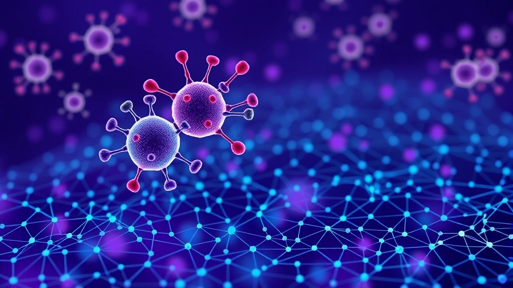 Conceptual illustration of AI-driven drug discovery for autoimmune disease