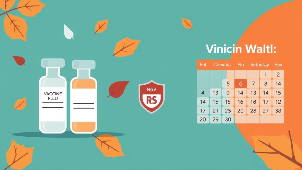 Conceptual illustration of vaccine vials and a seasonal calendar