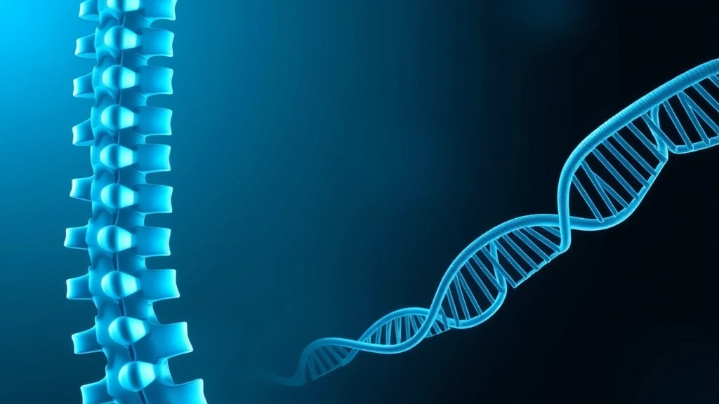 Conceptual illustration of spinal disc degeneration and genetics
