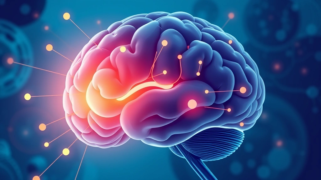 Conceptual illustration of a GLP-1 drug acting on the brain&rsquo;s reward center
