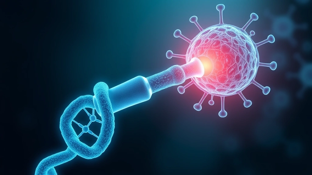 Conceptual illustration of an antibody delivering a targeted payload to a tumor cell