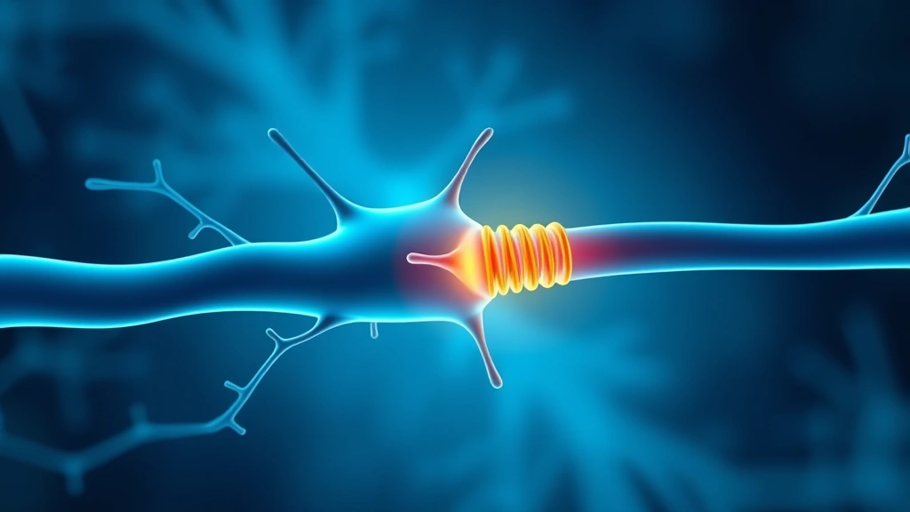 Conceptual illustration of a non-opioid drug blocking a nerve sodium channel