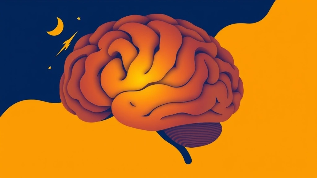 Conceptual illustration of a sleeping brain with arousal bursts