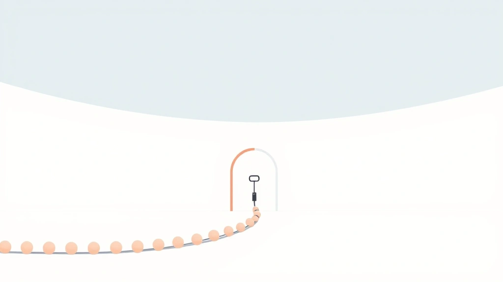 Illustration of a membrane channel with a protein chain being threaded through and blocked