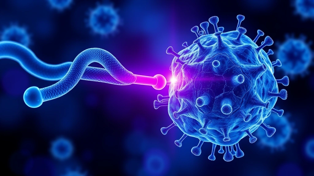 Conceptual illustration of an antibody targeting lymphoma cells
