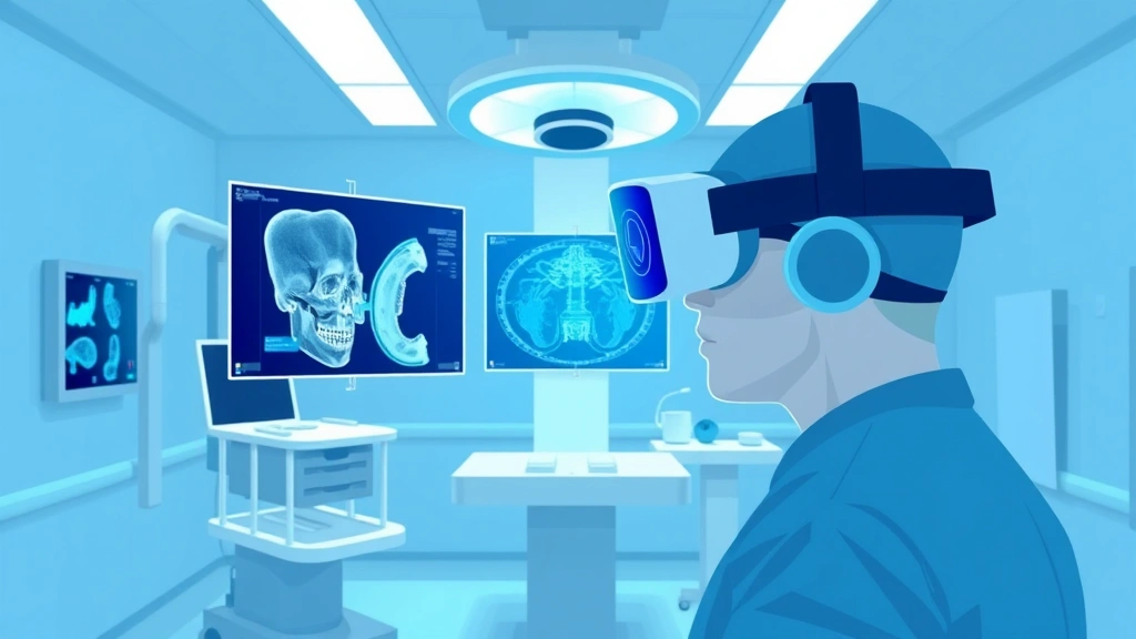 Conceptual illustration of AR surgical overlays and a headset