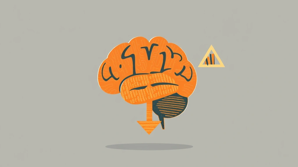 Conceptual illustration of a brain, gene and a downward result arrow