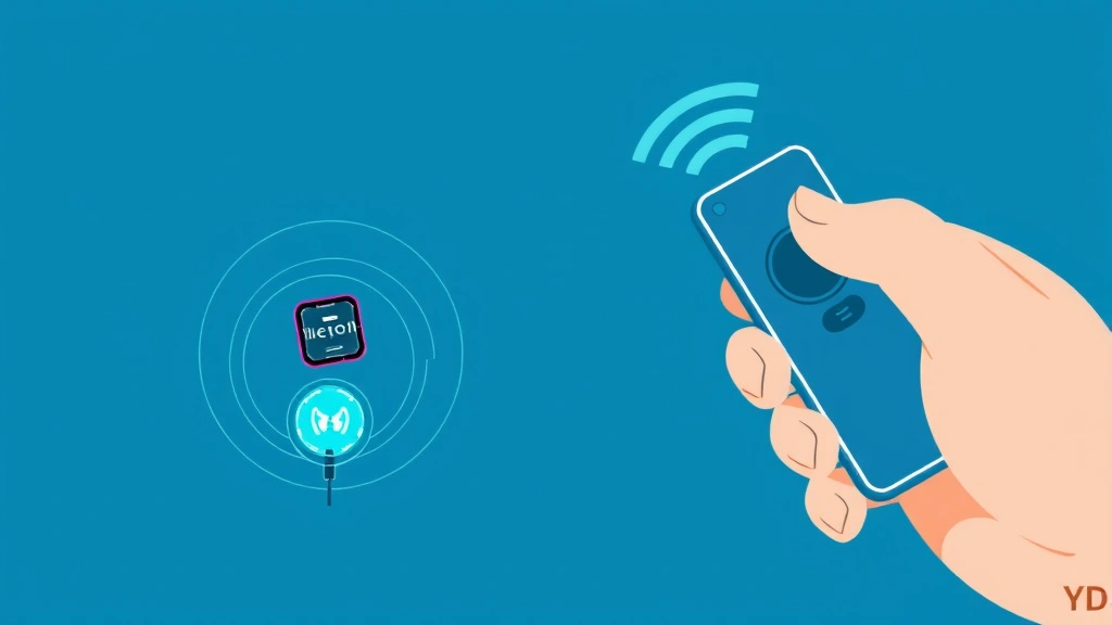 Conceptual illustration of a small implanted device controlled by a wireless remote