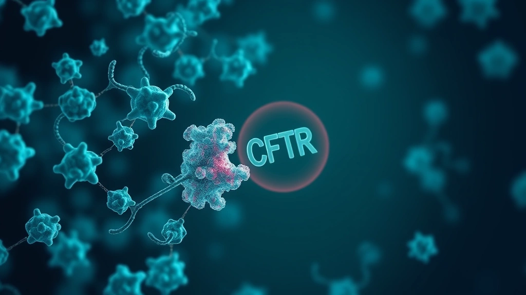 Conceptual illustration of a therapy targeting the CFTR protein in cystic fibrosis