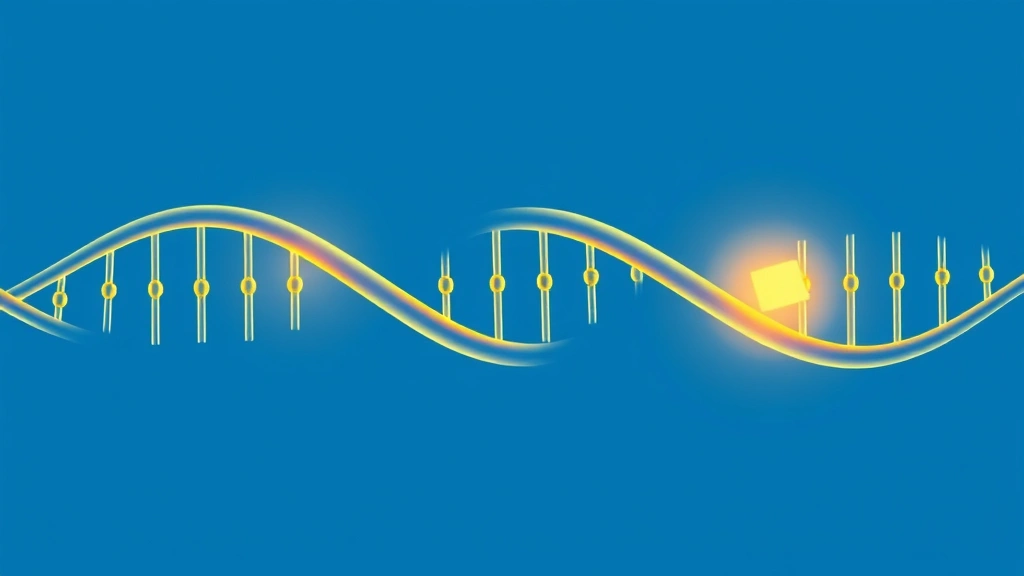 Illustration of a DNA double helix with one segment being precisely edited