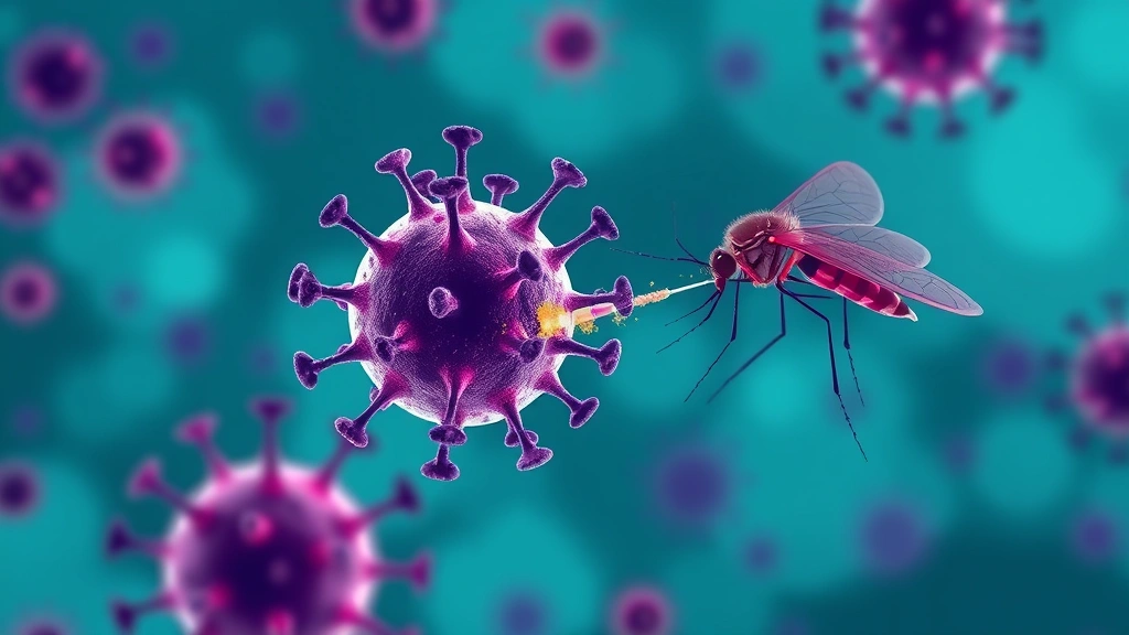 Conceptual illustration of T-cells attacking a Zika virus particle