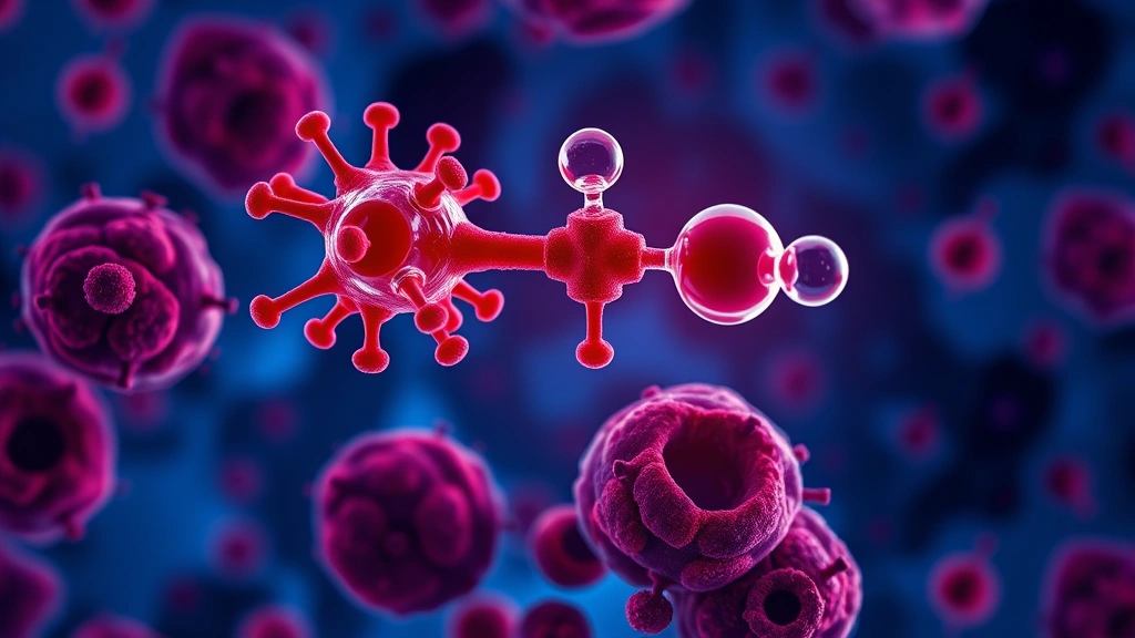 Conceptual illustration of a targeted drug inhibiting EGFR in lung cancer